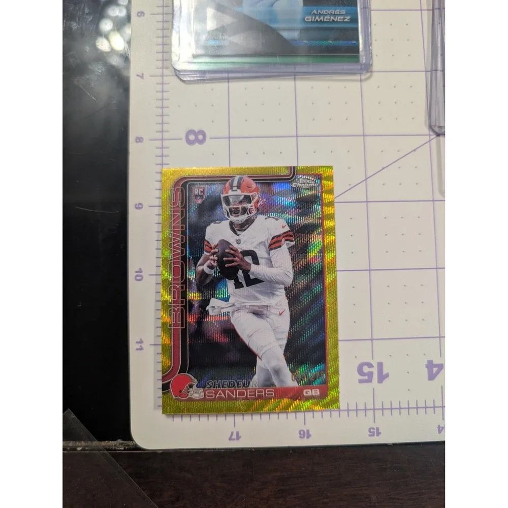 2025 Topps Chrome Shedeur Sanders Cleveland Browns RC Gold Wave Refractor #315